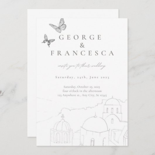 invitation mariage de destination (Devant / Derrière)