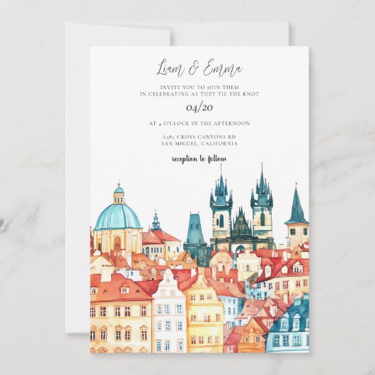 Invitation Mariage de destination à Barcelone Catalogne Espag (Devant)