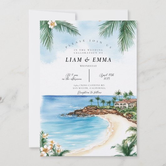 Invitation Mariage de destination à Florida Keys, Key Largo (Devant)