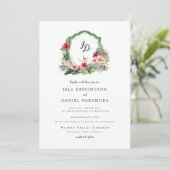 Invitation Mariage de destination à Hawaii sur fond de fleurs (Debout devant)