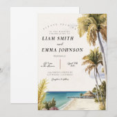 Invitation Mariage de destination à Key West dans les Keys de (Devant / Derrière)