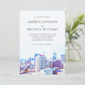Invitation Mariage de destination à la skyline de la ville de (Debout devant)