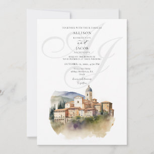 Invitation Mariage de destination à l'italienne avec monogram