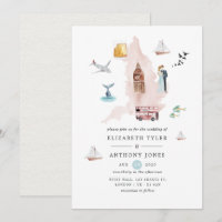 Mariage de destination aquarelle Angleterre Royaum