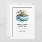 Invitation Mariage de destination aquarelle Hawaii (Devant)