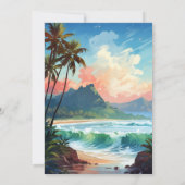 Invitation Mariage de destination aquarelle Hawaii (Dos)
