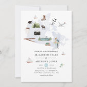 Invitation Mariage de destination au Canada aquarelle (Devant)