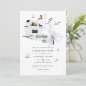 Invitation Mariage de destination au Canada aquarelle (Debout devant)
