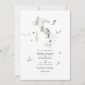 Invitation Mariage de destination avec code QR italien aquare (Devant)