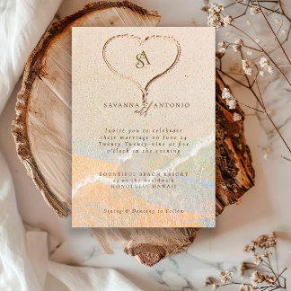 Invitation Mariage de destination bohème chic sur la plage av