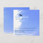 Invitation Mariage de destination dans le ciel avec avion per (Devant / Derrière)