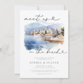 Invitation Mariage de destination d'aquarelle moderne (Devant)
