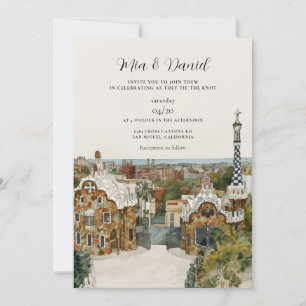 Invitation MARIAGE DE DESTINATION DE BARCELONE Espagne Skylin