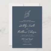 Invitation Mariage de destination de la plage Blue Shell de l (Devant)