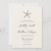 Invitation Mariage de destination de la plage Blue Shell de l (Devant)
