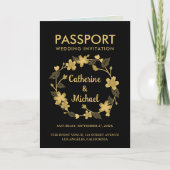 Invitation Mariage de destination de passeport noir (Devant)