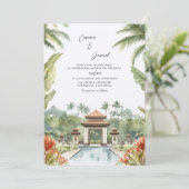 Invitation Mariage de destination de paysage à Bali (Debout devant)