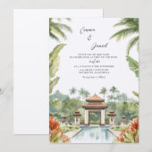 Invitation Mariage de destination de paysage à Bali (Devant / Derrière)