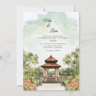 Invitation Mariage de destination de paysage à Bali