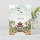 Invitation Mariage de destination de paysage à Bali (Debout devant)