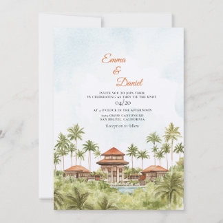 Invitation Mariage de destination de paysage à Bali