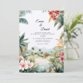 Invitation Mariage de destination de paysage à Bali (Debout devant)