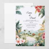 Invitation Mariage de destination de paysage à Bali (Devant / Derrière)