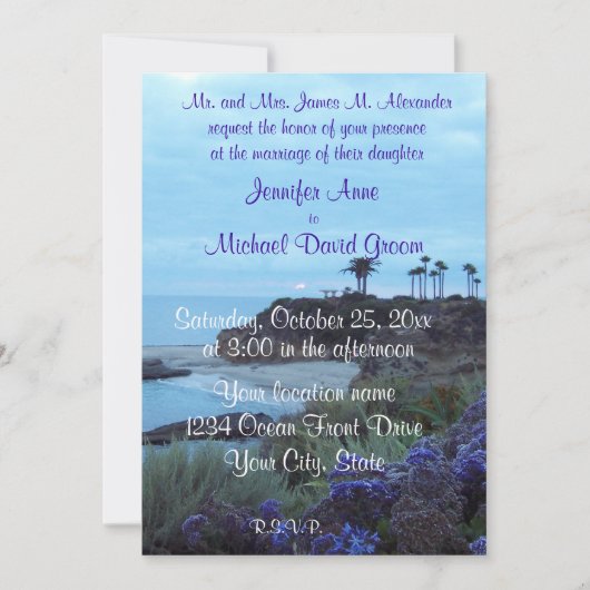 Invitation Mariage de destination de plage (Devant)