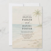 Invitation Mariage de destination de plage d'île tropicale  (Devant)