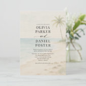Invitation Mariage de destination de plage d'île tropicale  (Debout devant)