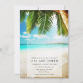 Invitation Mariage de destination de plage simple (Devant)