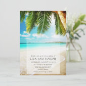 Invitation Mariage de destination de plage simple (Debout devant)