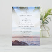 Invitation Mariage de Destination de Plage Tropicale (Debout devant)