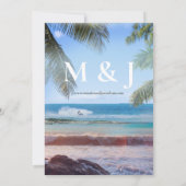 Invitation Mariage de Destination de Plage Tropicale (Dos)