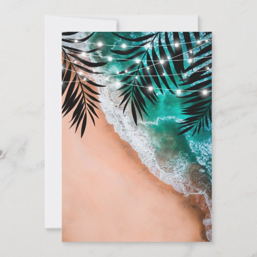 Invitation Mariage de destination de plage tropicale (Dos)