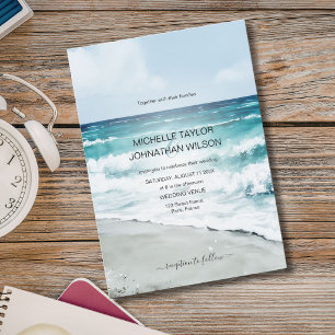 Invitation Mariage de destination de plage tropicale au Mexiq