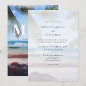 Invitation Mariage de Destination de Plage Tropicale V2 (Devant / Derrière)