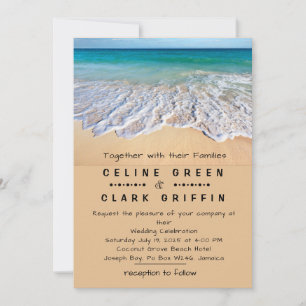 Invitation Mariage de destination de plage Vintage tropicale