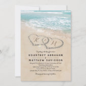 Invitation Mariage de destination de plage Vintage tropicale (Devant)