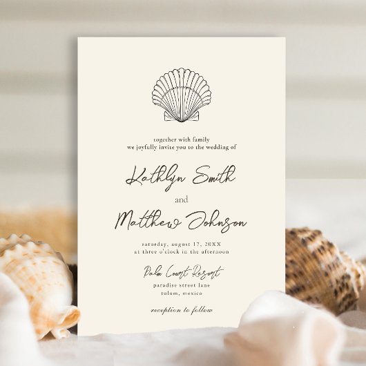 Invitation Mariage de destination de Shell Beach Ocean