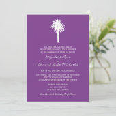 Invitation Mariage de destination des palmiers pourpres (Debout devant)