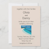 Invitation Mariage de destination d'été à la plage (Devant)