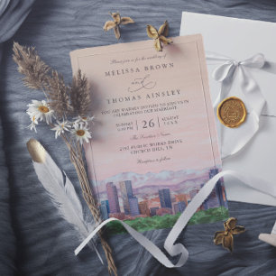 Invitation Mariage de destination élégant à Denver Colorado p