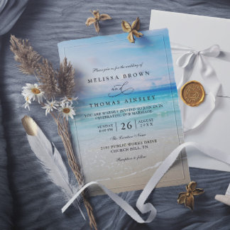Invitation Mariage de destination élégant simple et coloré à