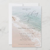 Invitation Mariage de Destination Élégant sur la Plage Océane (Devant)