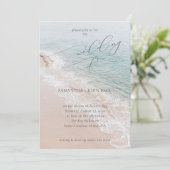 Invitation Mariage de Destination Élégant sur la Plage Océane (Debout devant)