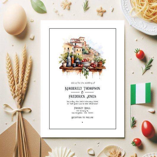 Invitation Mariage de destination en Aquarelle italienne