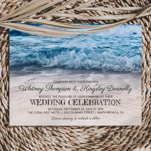 Invitation Mariage de Destination en Bord de Plage