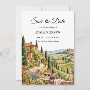 Invitation Mariage de Destination en Toscane Italie