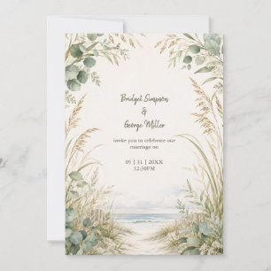 Invitation Mariage de destination eucalyptus sur la côte du c